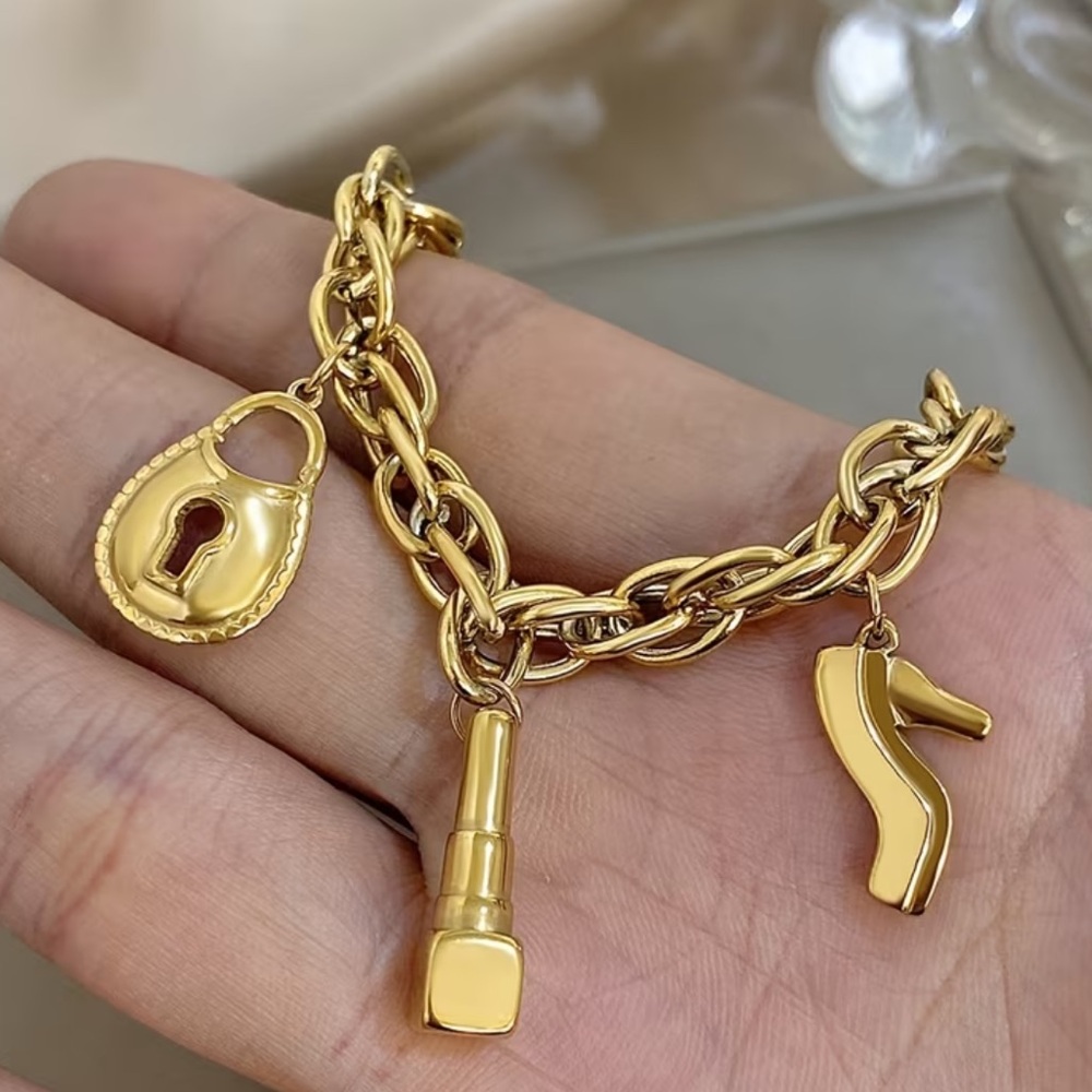Gold Charm Bracelet - Picture 4 of 5